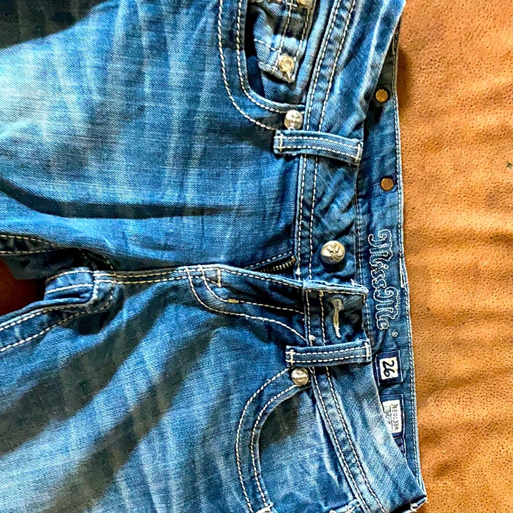 Miss Me fleur de lis jeans, 26 waist, bootcut